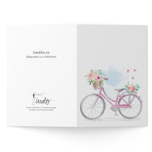 Încarcă imaginea în vizualizatorul Galerie, Felicitare cu bicicletă cu flori
